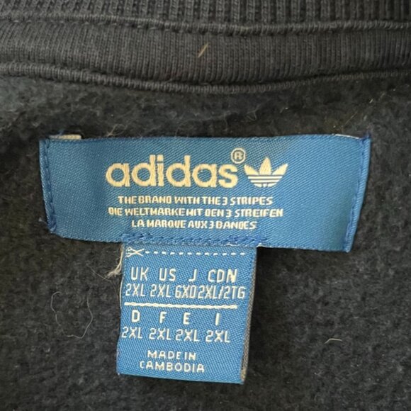 Men's Blue Adidas Crewneck Sweatshirt Side Zip Size XL - Picture 4 of 5